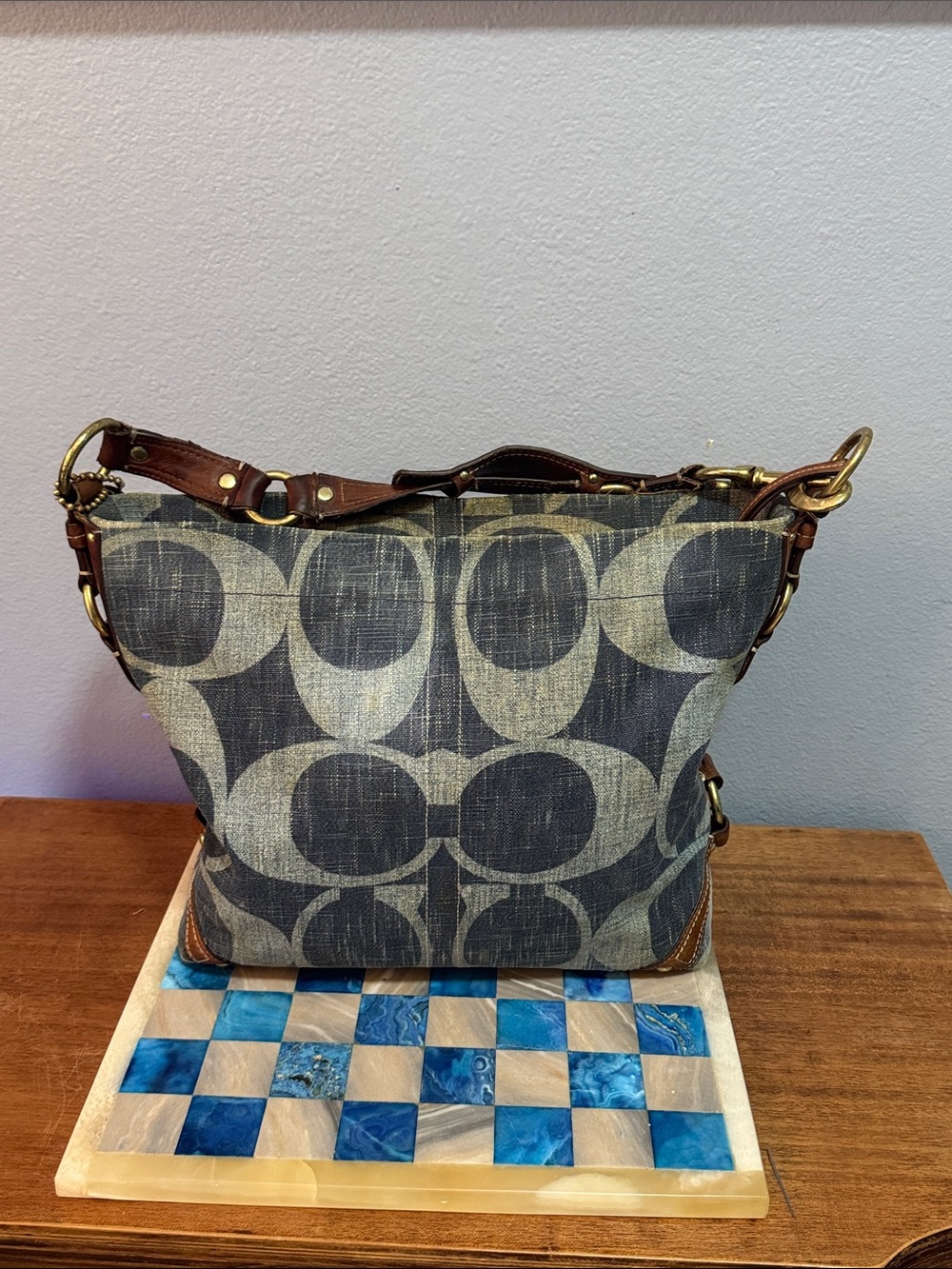 Coach Y2K Medium Carly Denim Signature Hobo Bag 12197 RARE